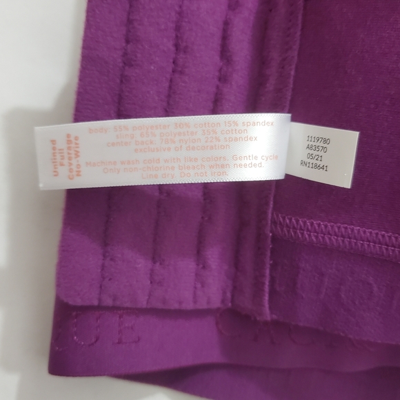 NWT Cacique Bra 50DDD 50F Unlined Full Coverage No-Wire Purple Polka Dot Comfy - Picture 12 of 12